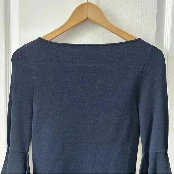 Banana  Republic Sweater Handkerchief Sleeve Crewneck Knit Top Navy Blue Size XS - Picture 9 of 16